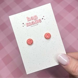 Pink Handmade Stud Earrings